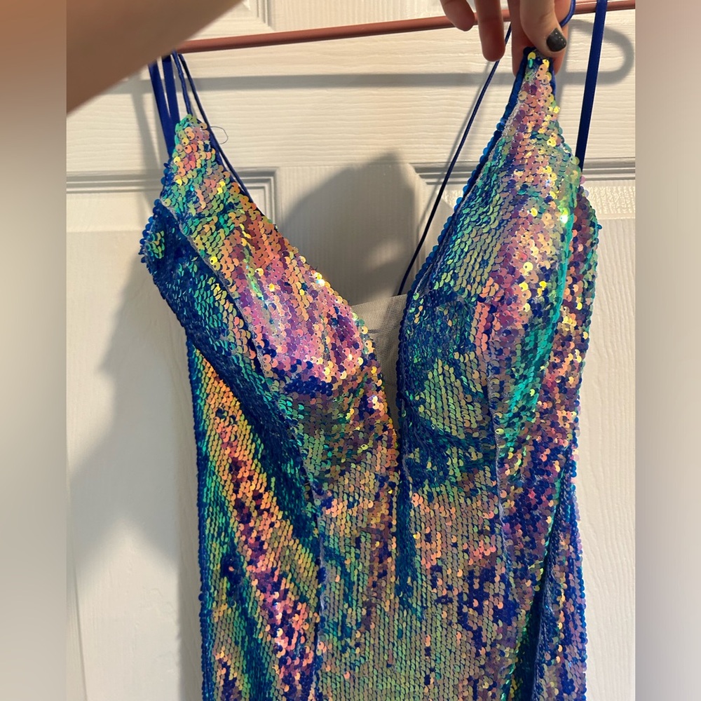 Sequin Prom Dress Oil size 4 NWOT - Picture 7 of 7